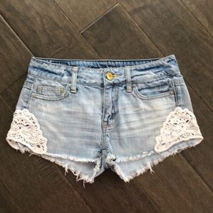 *3 for $20* Jean Shorts with Crochet Detail